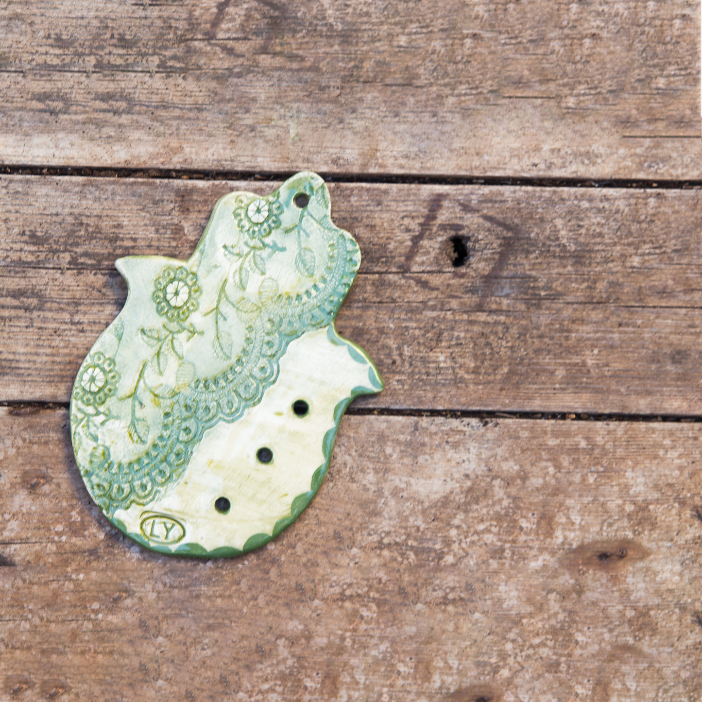 Lace Impressions Hamsa - Green Serenity